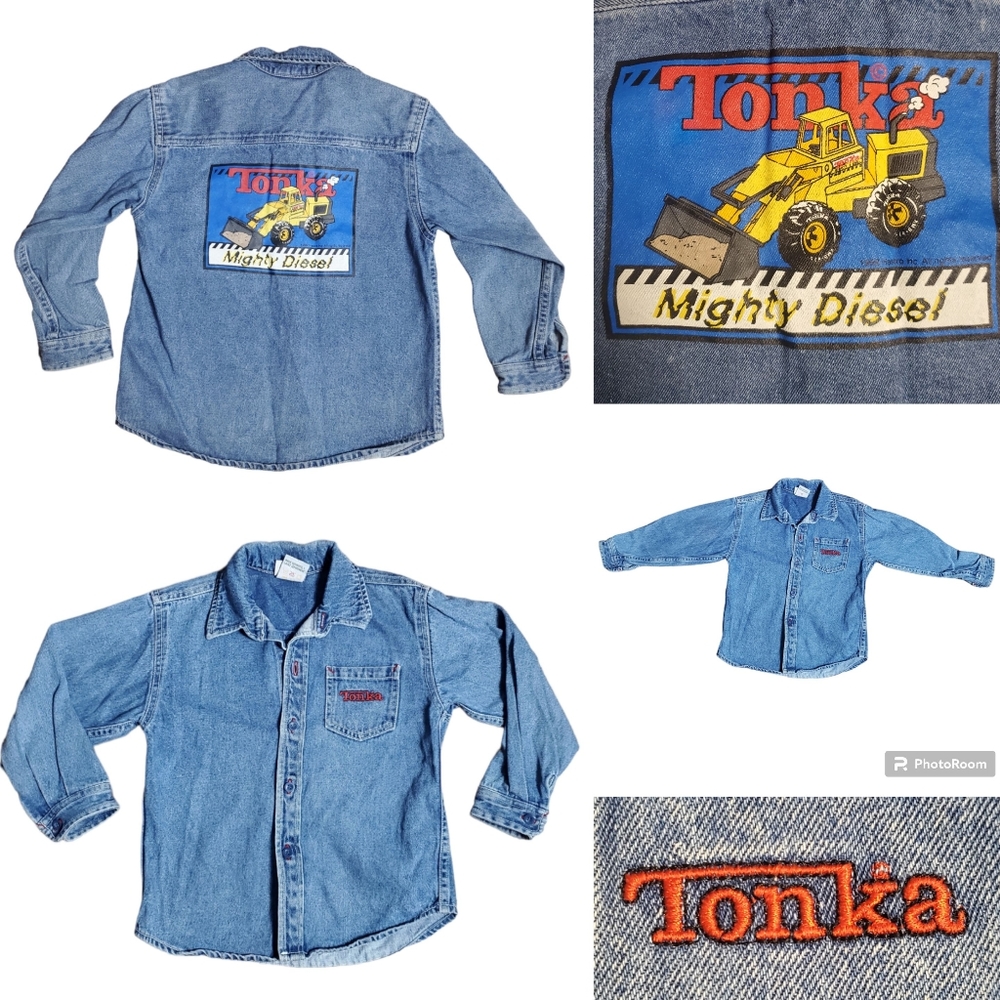 Vintage 1999 Rare Tonka Denim Jean Lightweight Button Down Jacket